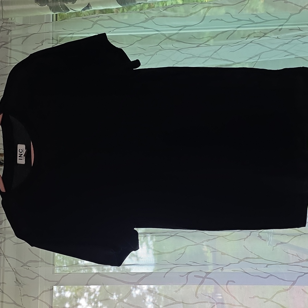 INC International Concepts Black Crew Neck Tee